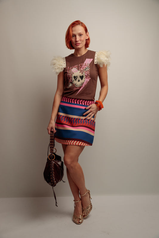 Camiseta Plumas Tachas SK Caye
