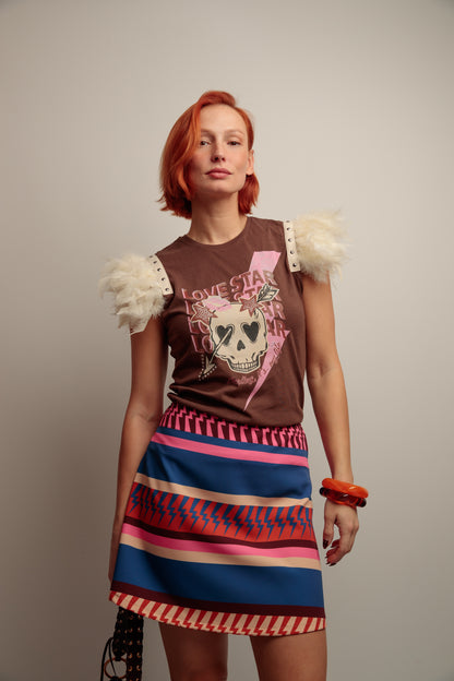 Camiseta Plumas Tachas SK Caye
