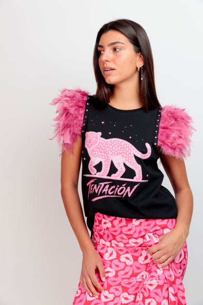 T-shirt Plumes Tiger Lips