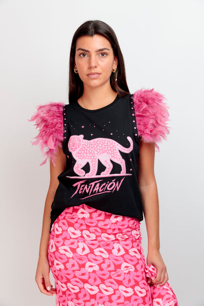 T-shirt Plumes Tiger Lips
