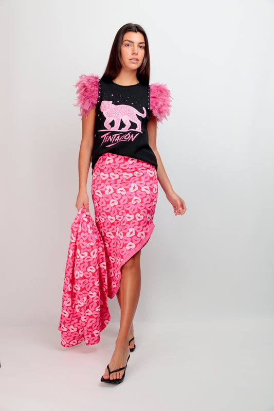 Camiseta Plumas Tiger Lips