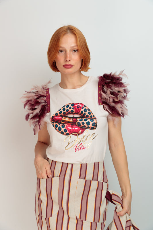 T-shirt Plumas Boca Dolce
