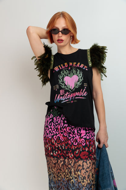 Camiseta Plumas Llamas Fortuna
