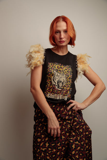 Camiseta Plumas Tigre Print
