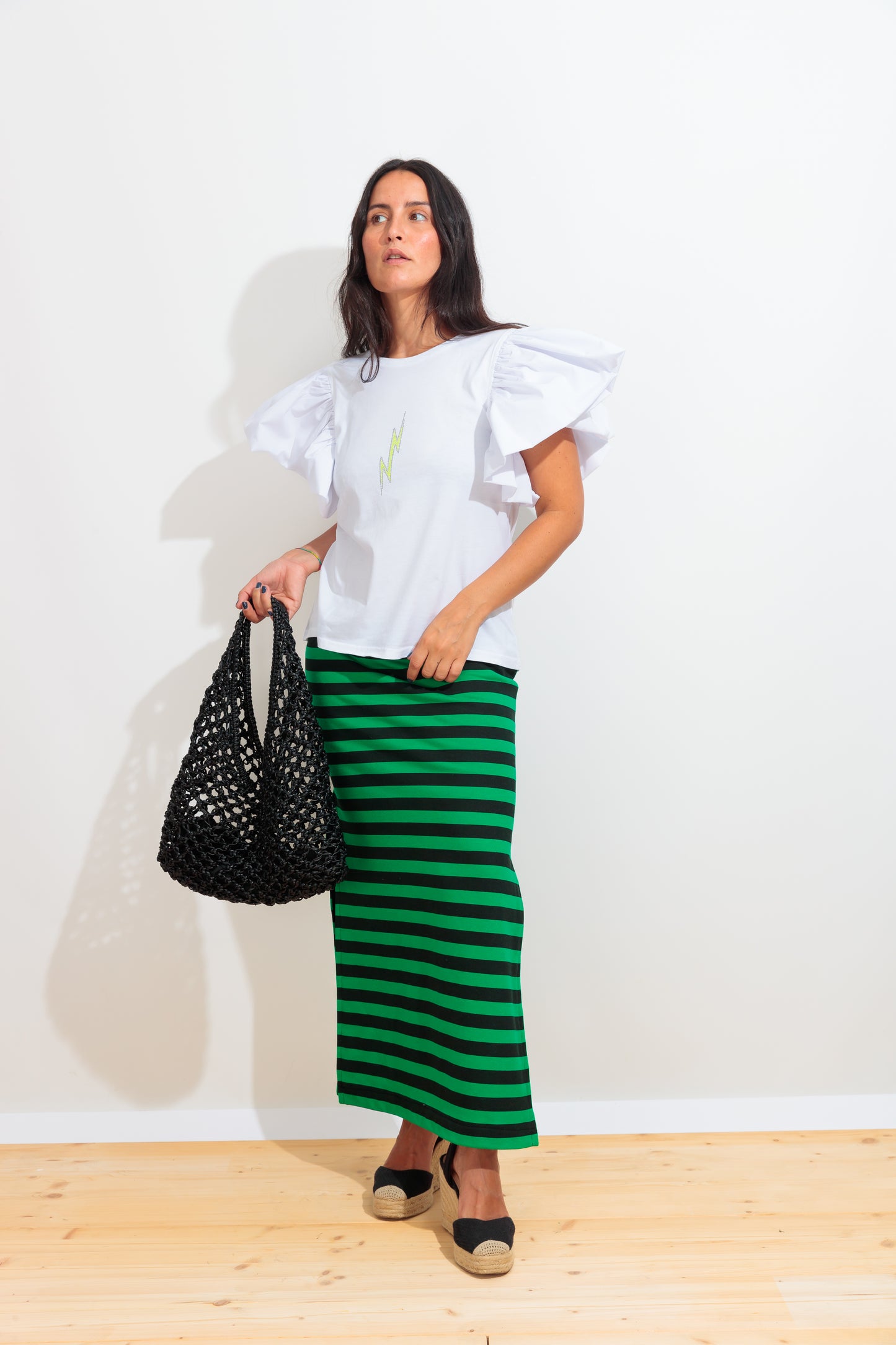 Camiseta Volantes Rayo Strass