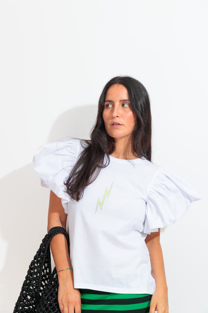 Camiseta Volantes Rayo Strass
