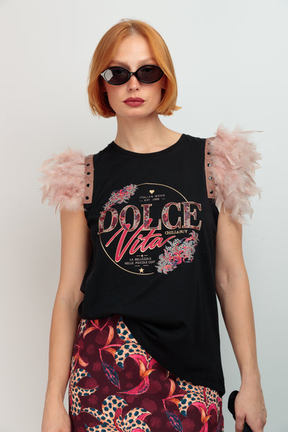 Camiseta Plumas Dolce Vita