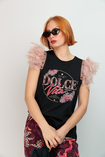 Camiseta Plumas Dolce Vita