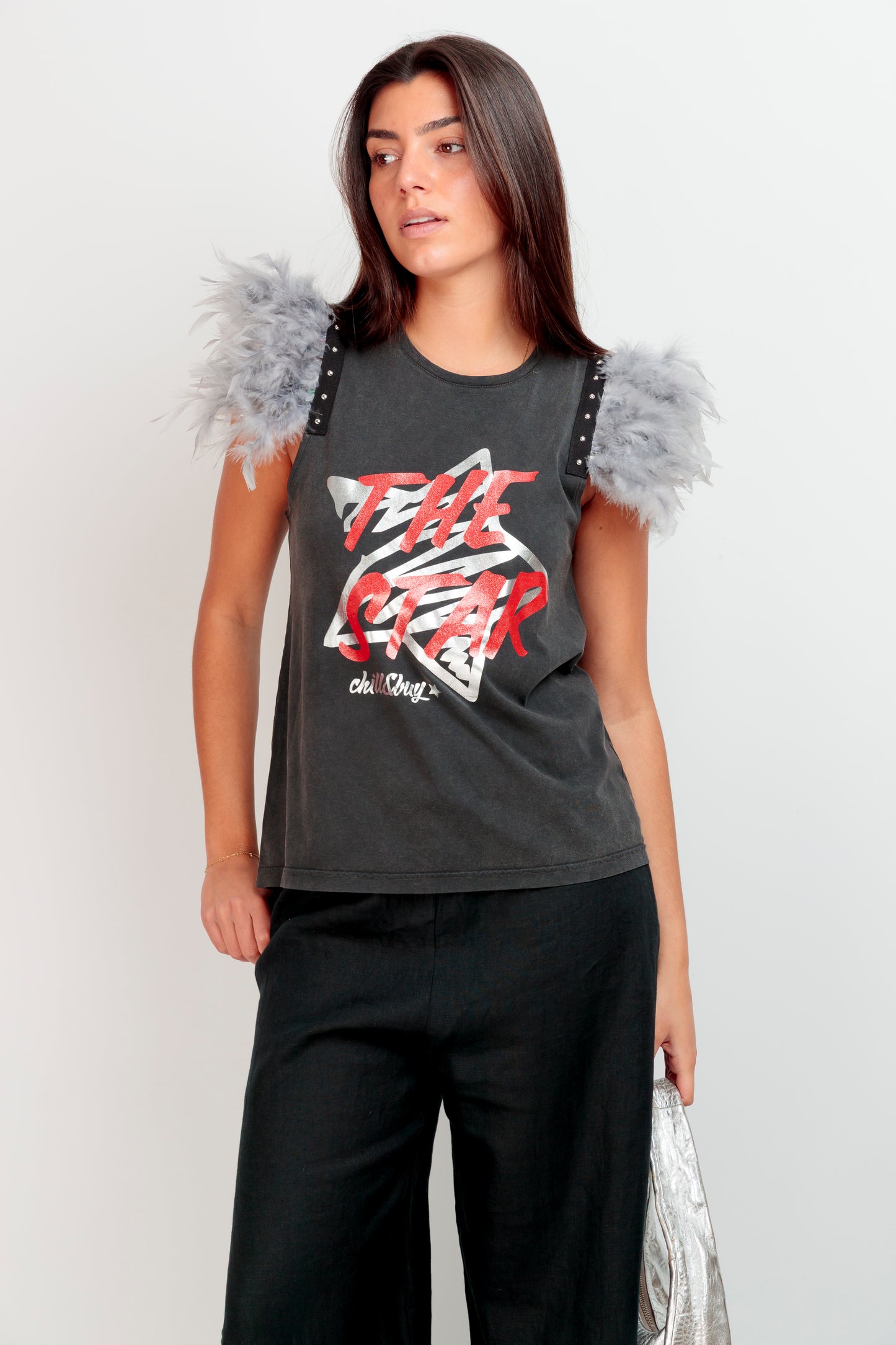 T-shirt à plumes étoilées