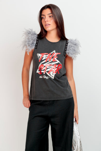 T-shirt à plumes étoilées