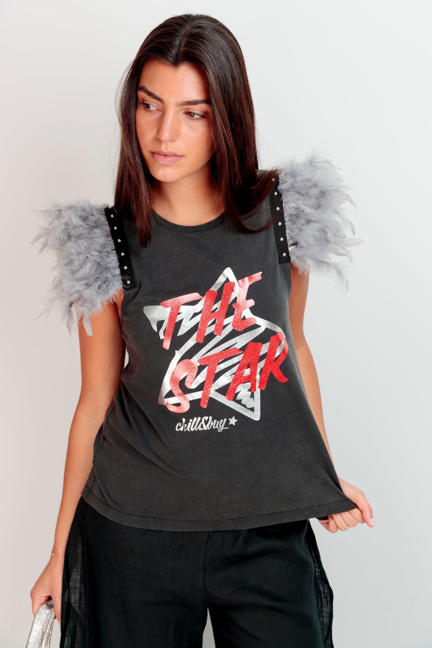 T-shirt à plumes étoilées