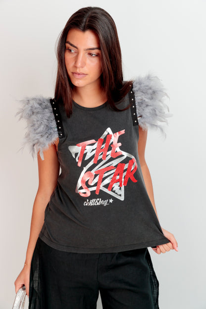 T-shirt à plumes étoilées