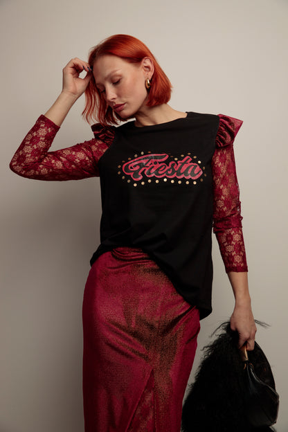 Camiseta Rita Fiesta Granate