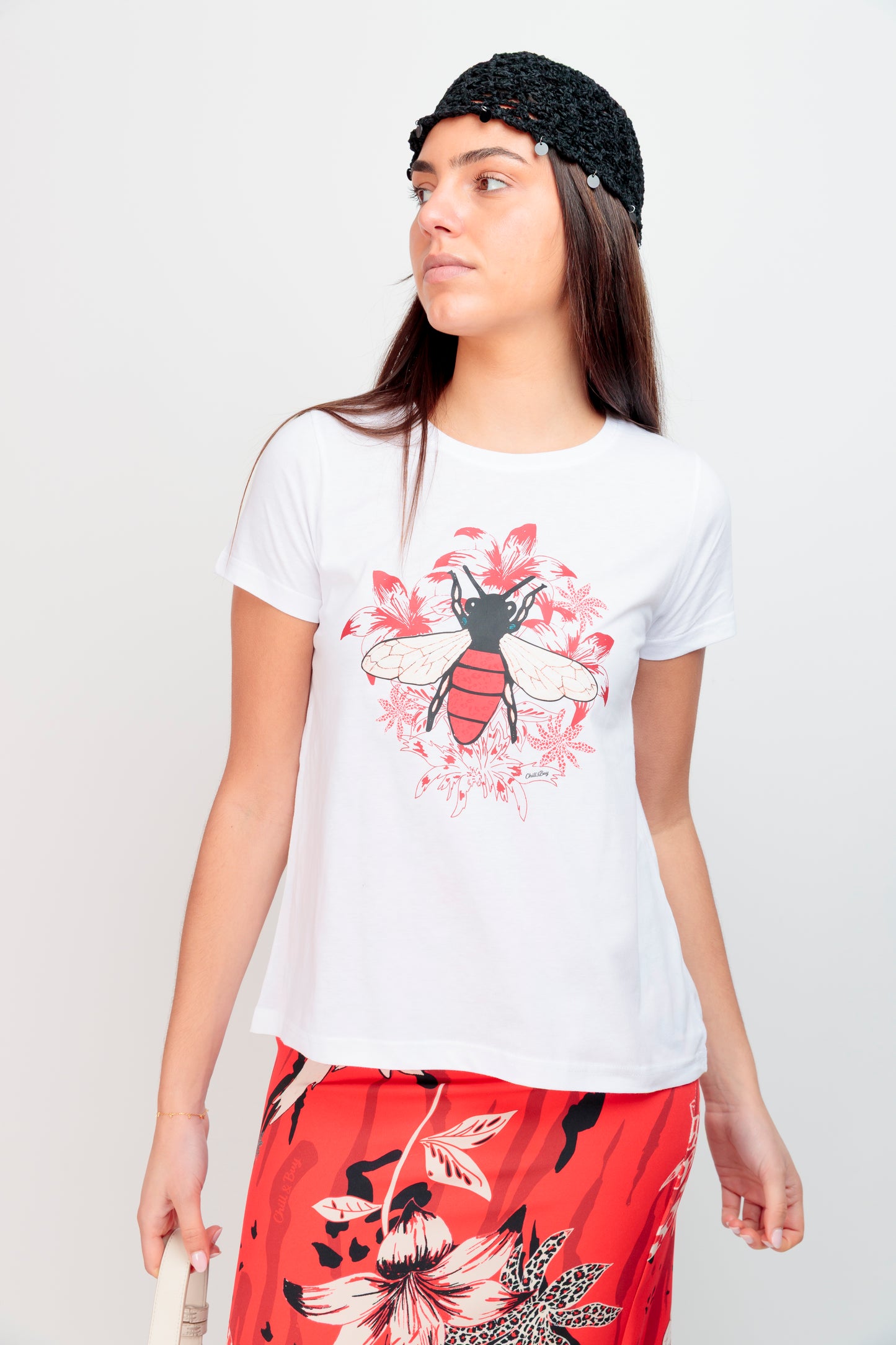 T-shirt basique fleur abeille