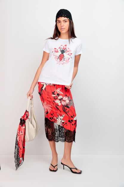 T-shirt basique fleur abeille