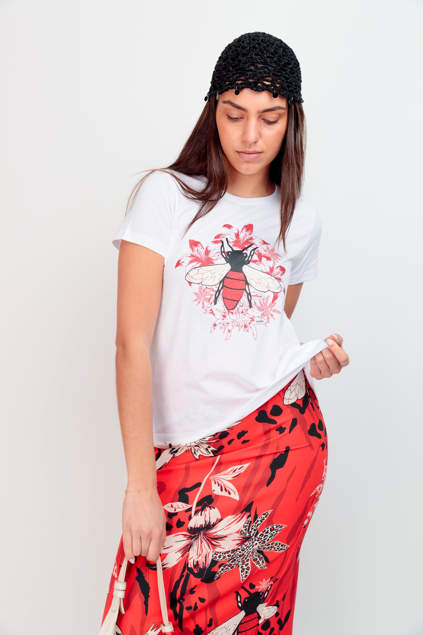 T-shirt basique fleur abeille