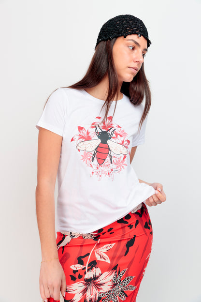 T-shirt basique fleur abeille
