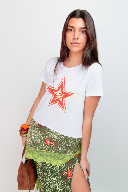 T-shirt Combiné Star Corail