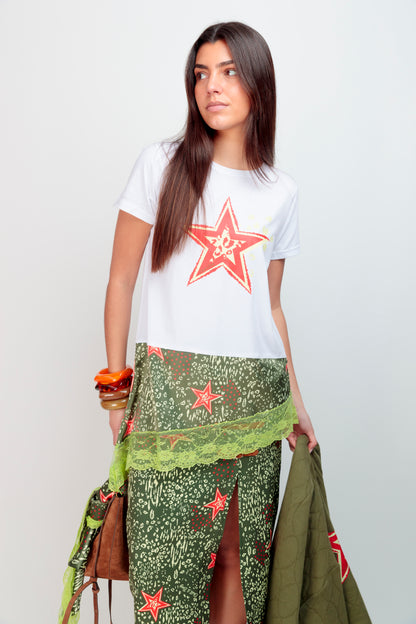 T-shirt Combiné Star Corail