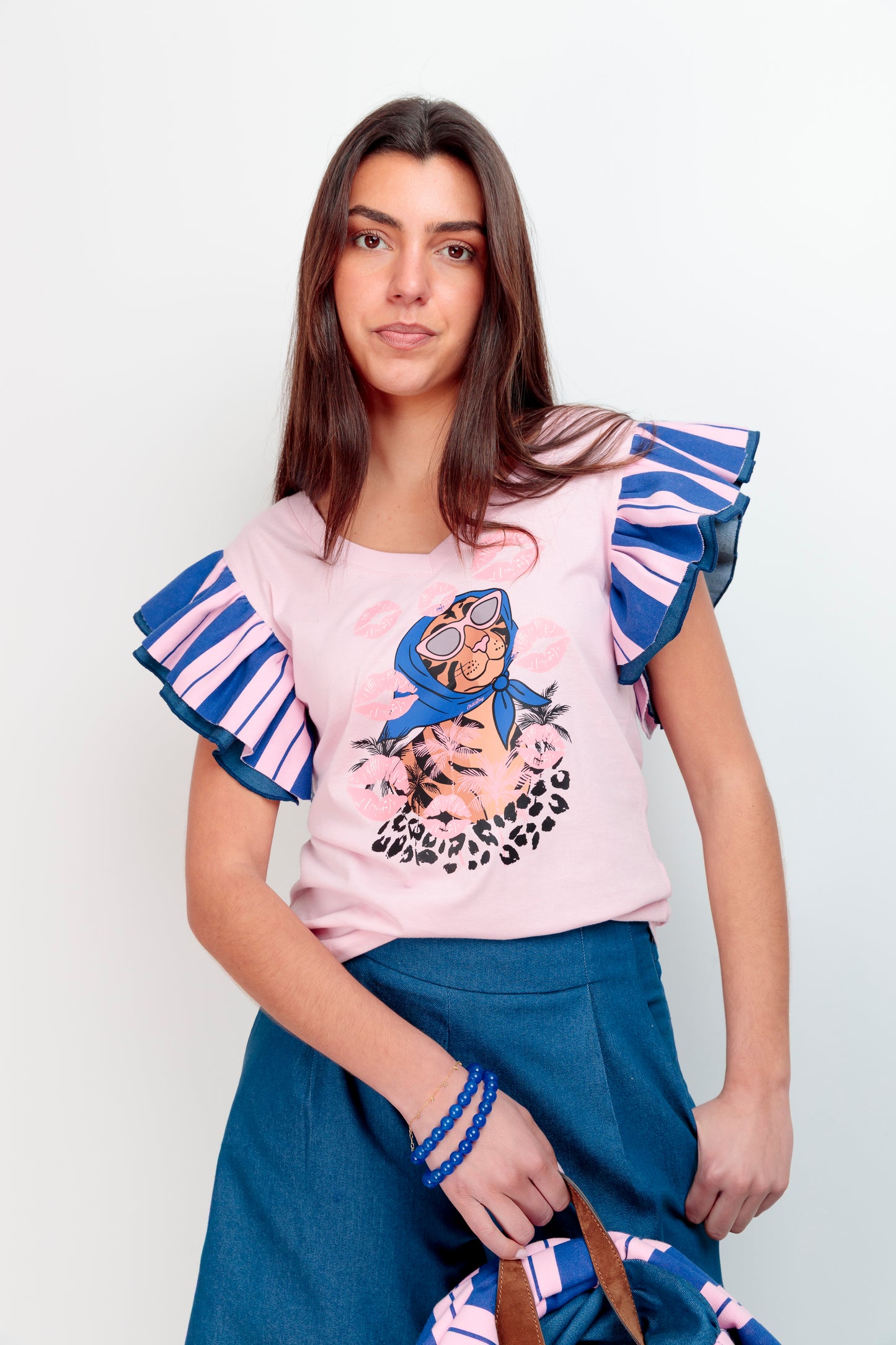 T-shirt décolleté en V Dúa Bisou Leo
