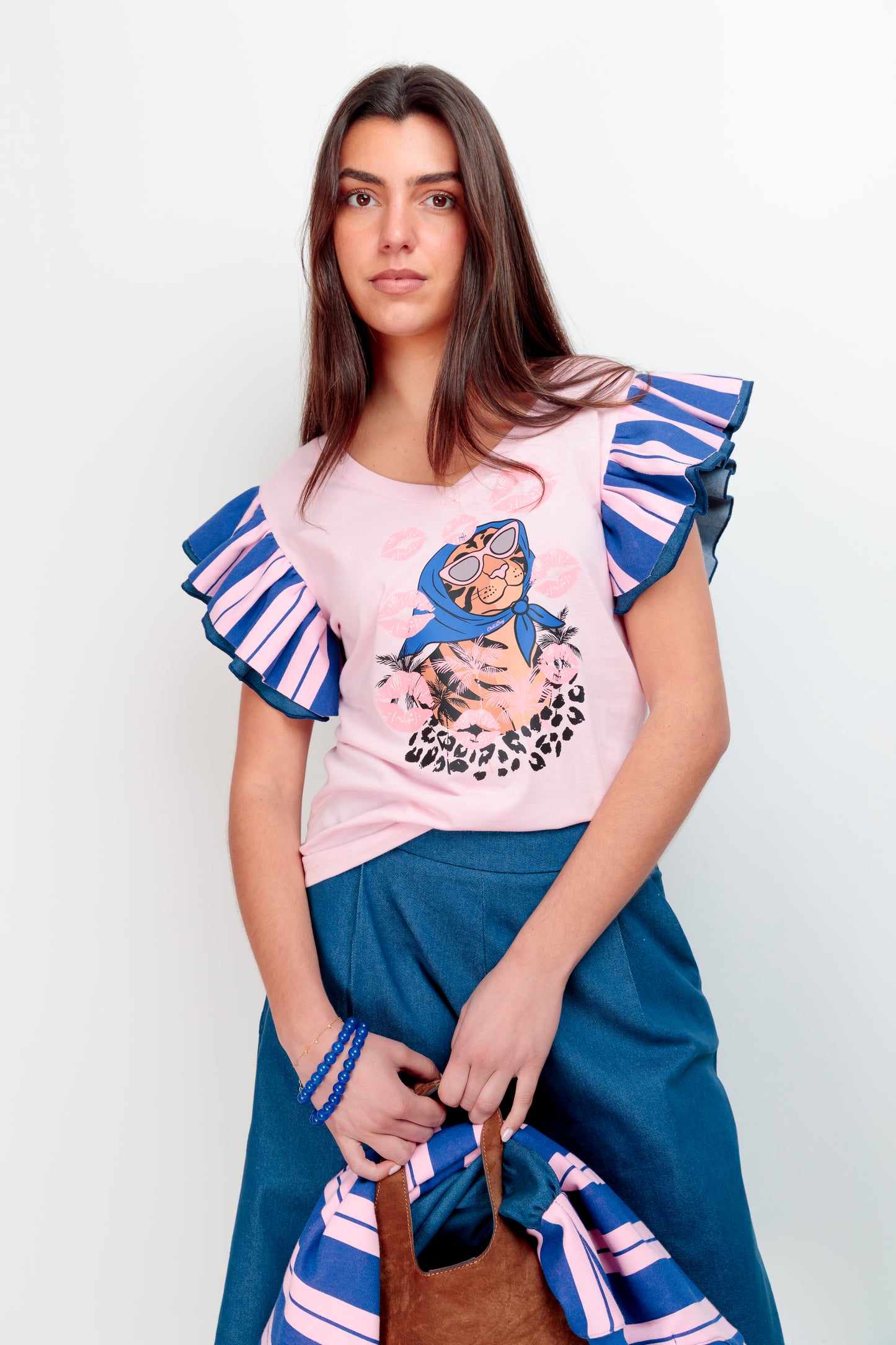T-shirt décolleté en V Dúa Bisou Leo