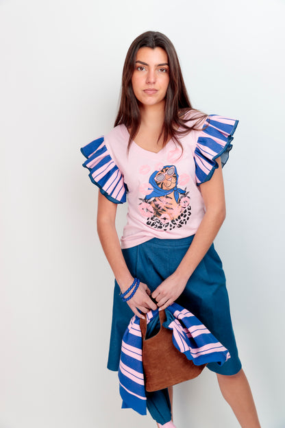 T-shirt décolleté en V Dúa Bisou Leo
