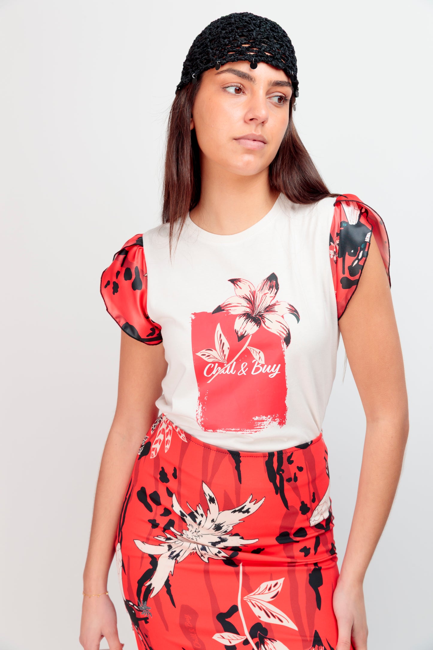 T-shirt Trèfle Écusson Fleur