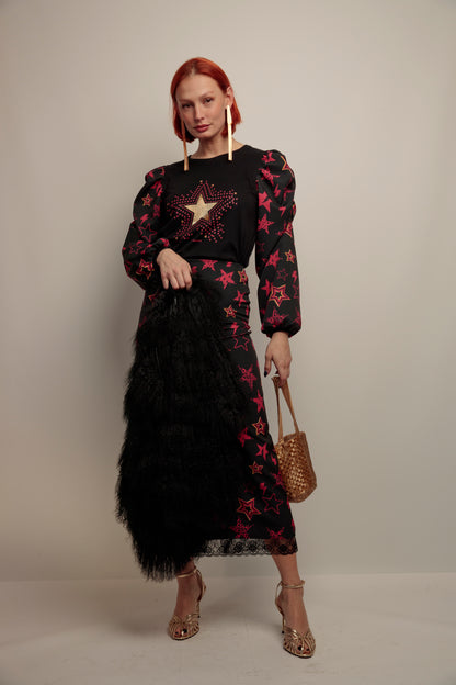 Camiseta Esencia Estrellas Granate