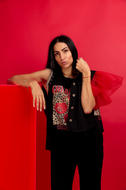 Chaleco Volantes Cherries