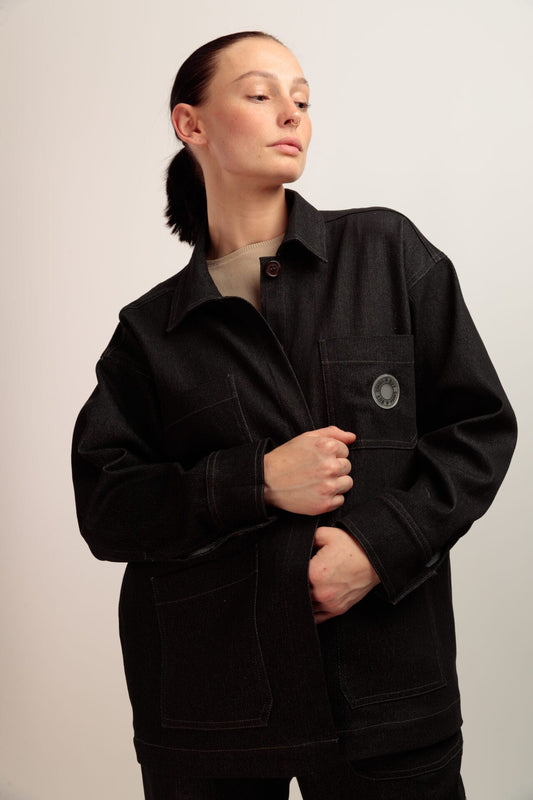 CHAQUETA DENIM NEGRO