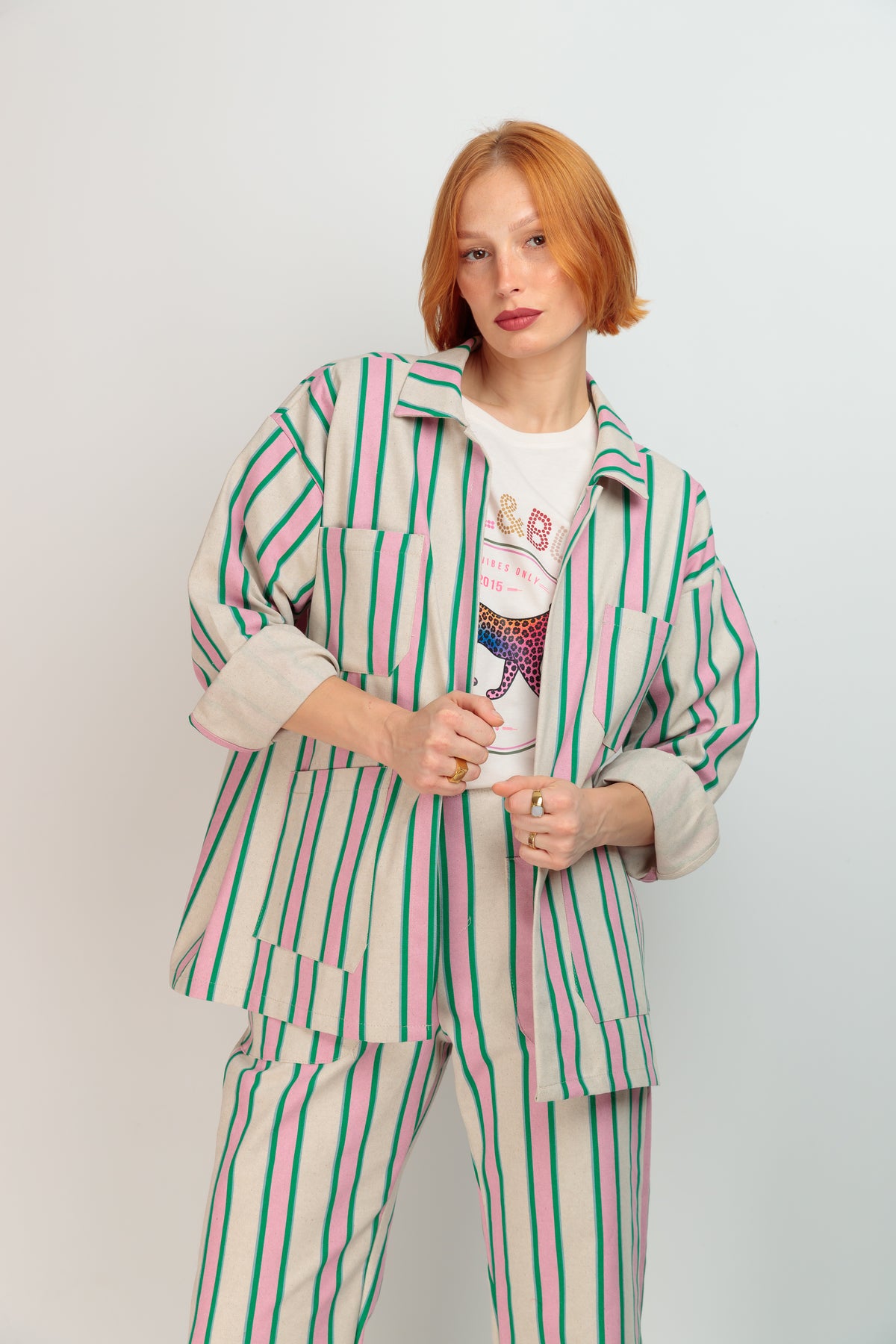 Pink Striped Jacket