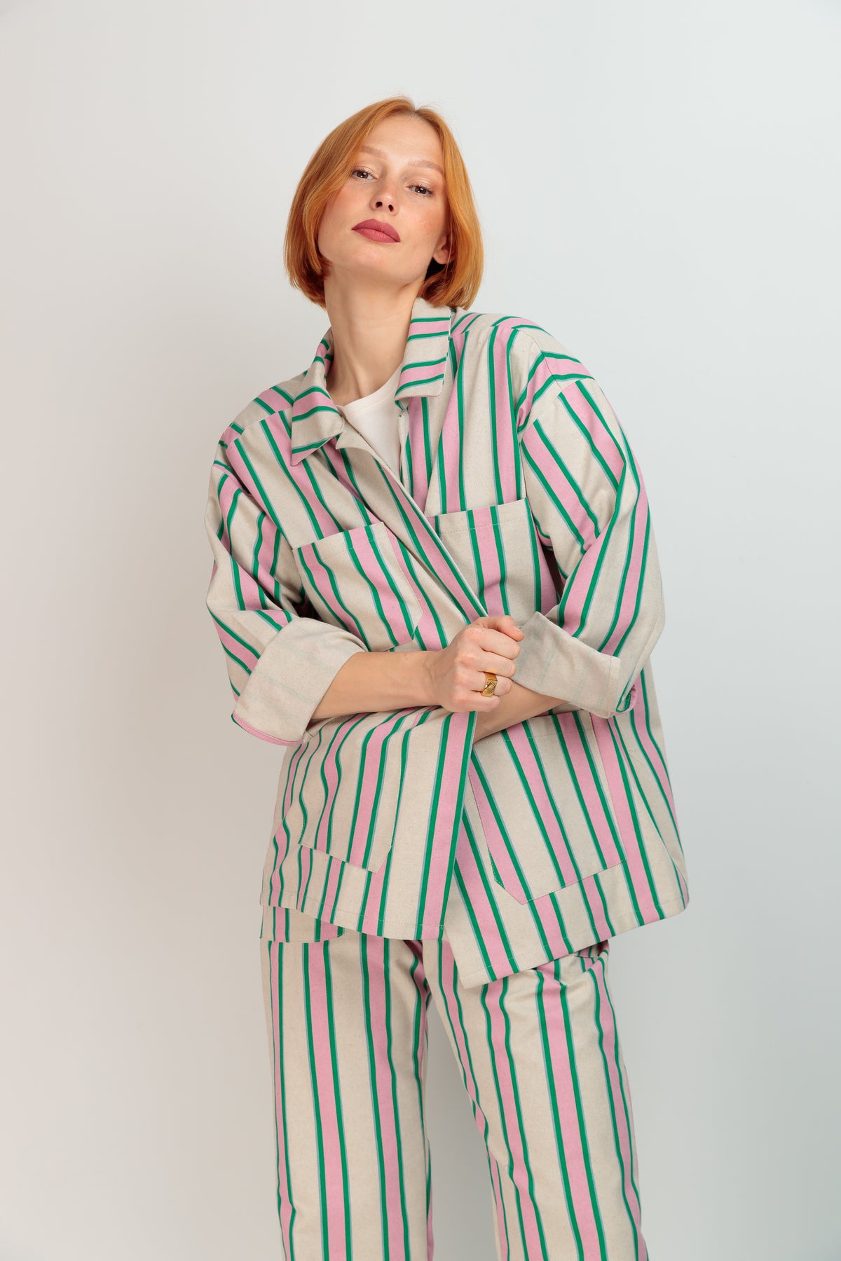 Pink Striped Jacket