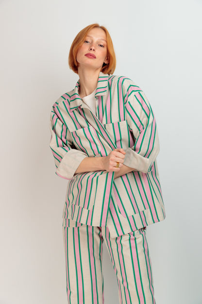 Pink Striped Jacket