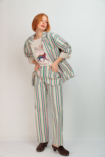 Pink Striped Jacket