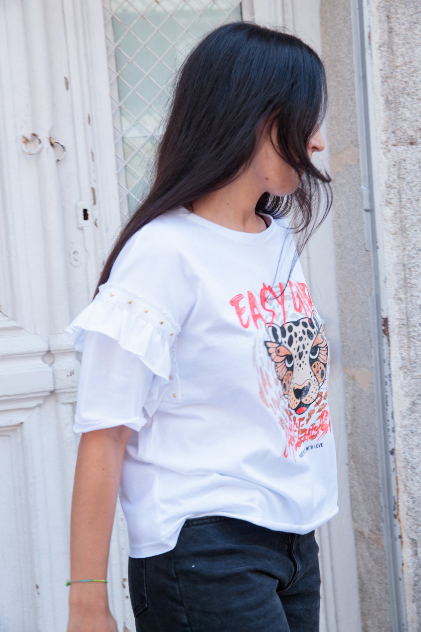 T-shirt à volants Tiger Lover