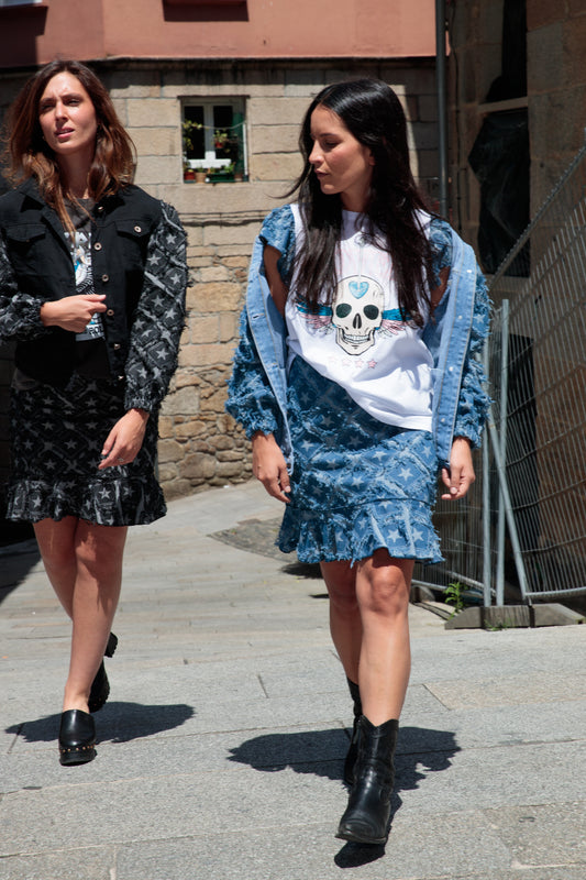 Falda Denim Star Azul