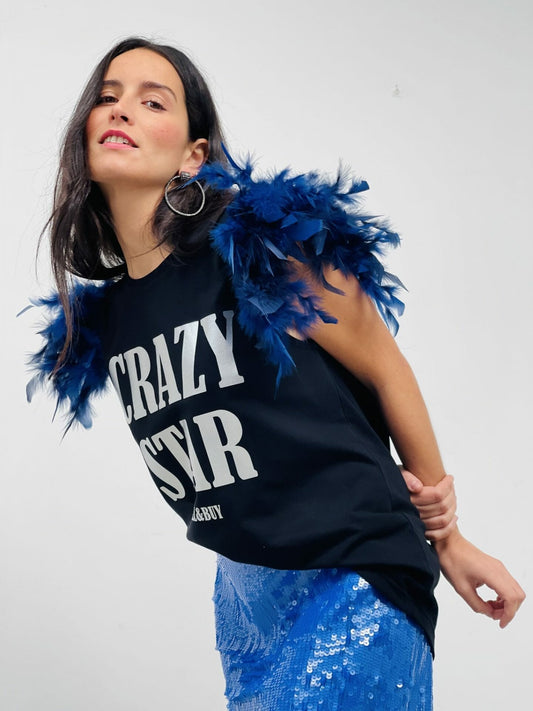 Camiseta Plumas Crazy Plata