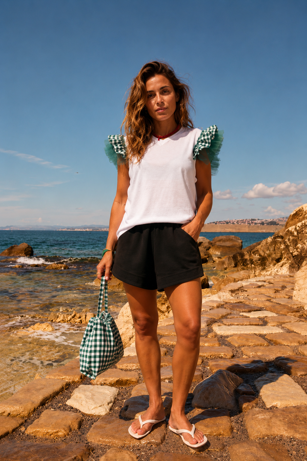 Camiseta Flash Vichy Verde