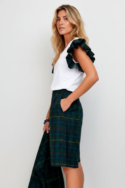 Bermuda Larga Tartan Verde