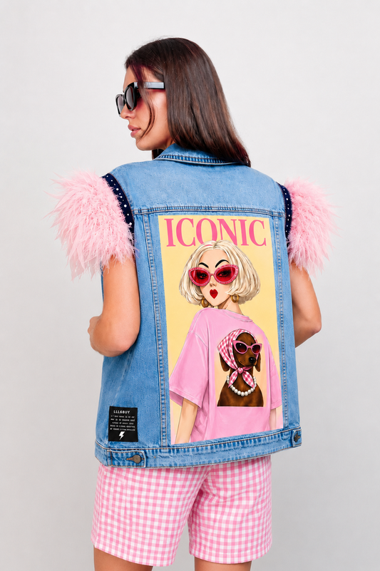 Peace Guitar Feather Vest