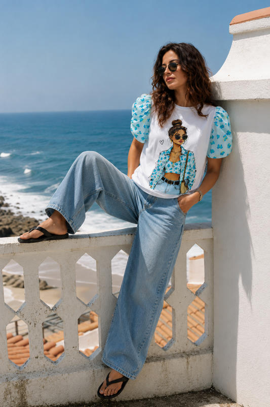 Camiseta Fruncida Chica Cuore