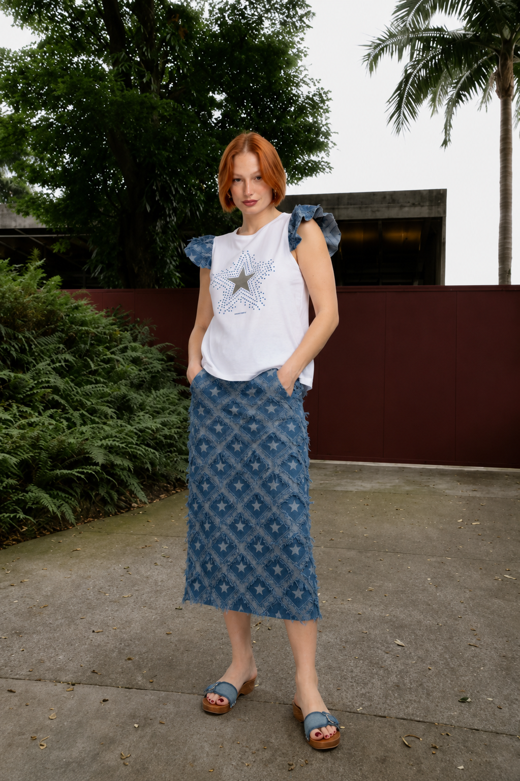 Camiseta Volante Estrellas Azul