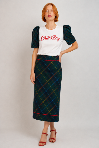 Camiseta Francia Tartán Verde