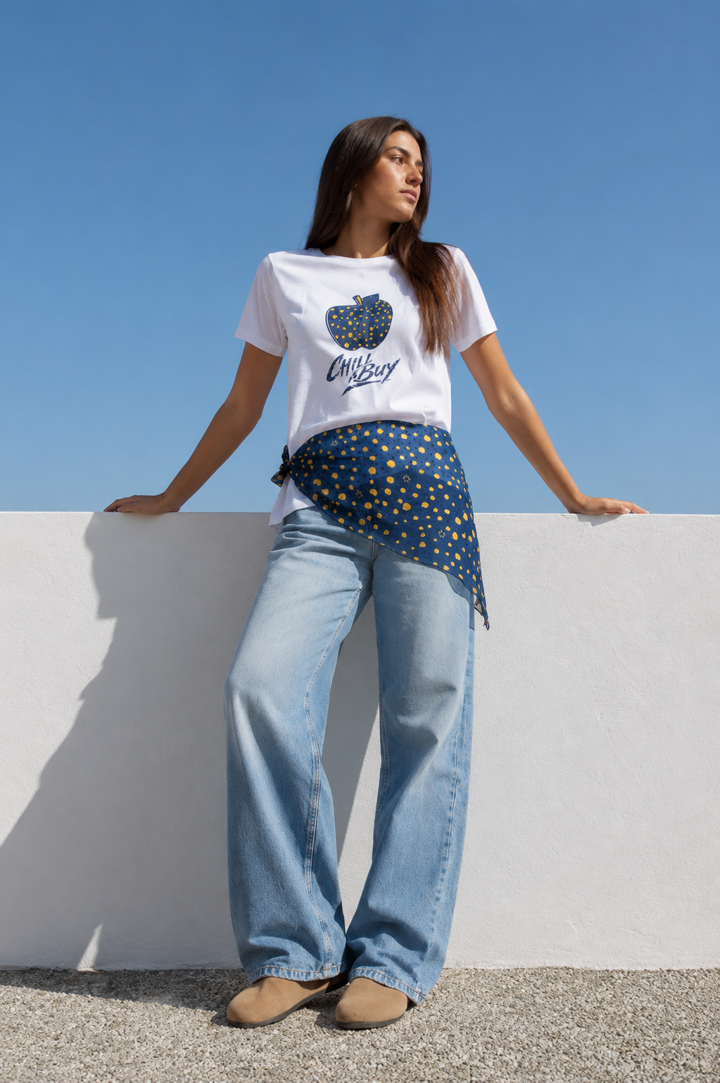 Camiseta Básica Manzana Lunares