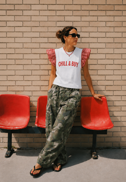 Camiseta Sunset Vichy Rojo