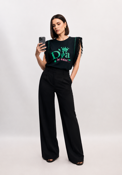Camiseta Flecos Diva Verde