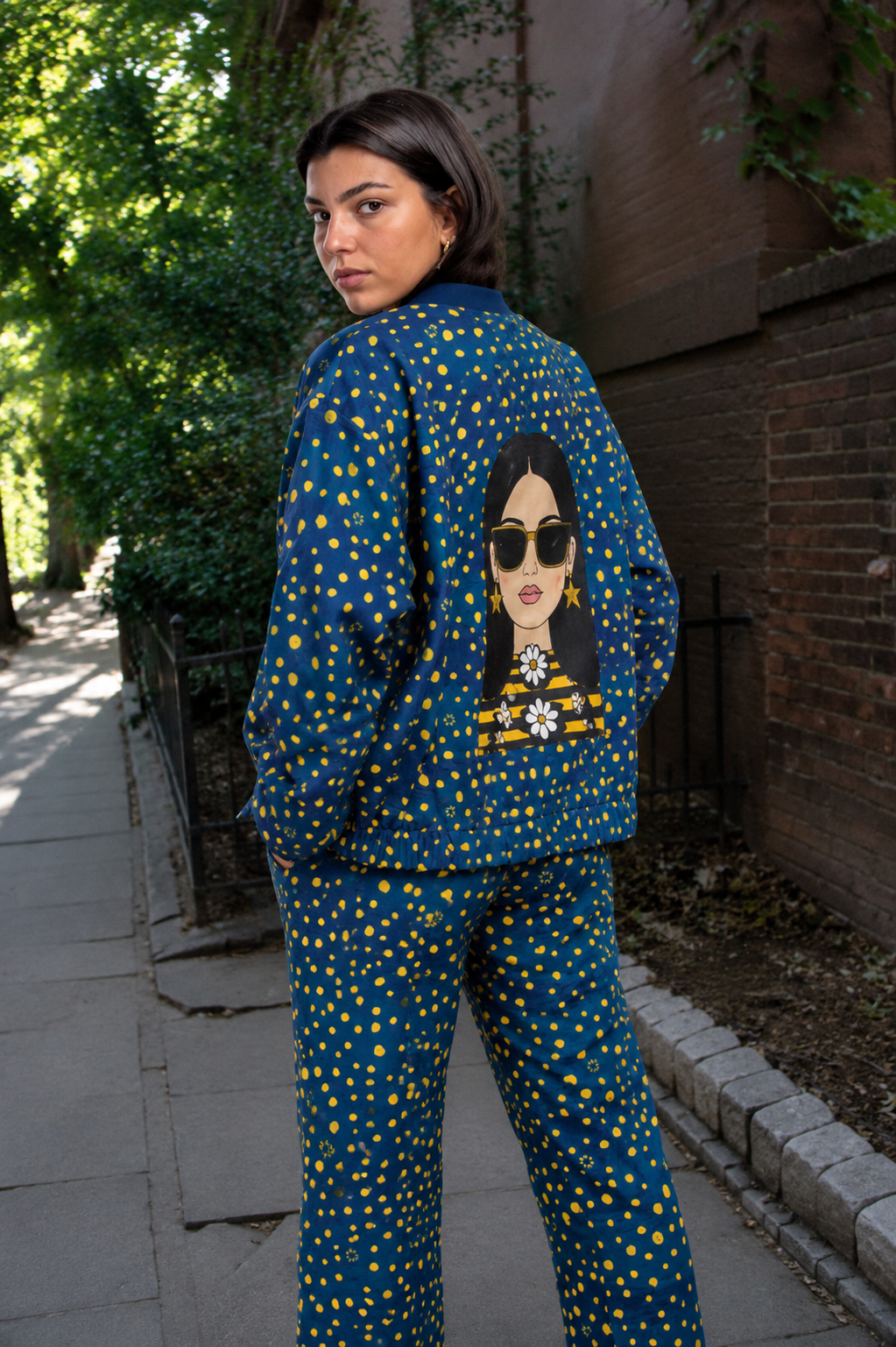 Polka Dot Bomber Jacket