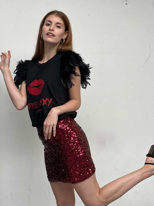 FALDA MINI LENTEJUELAS