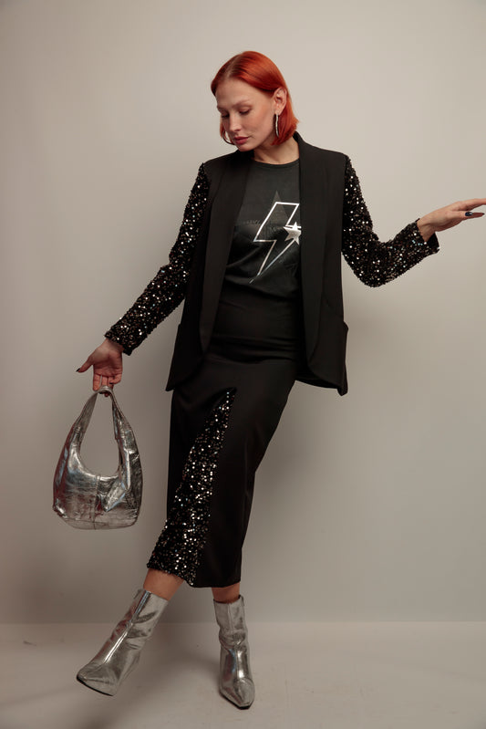 Falda Combinada Lentejuelas