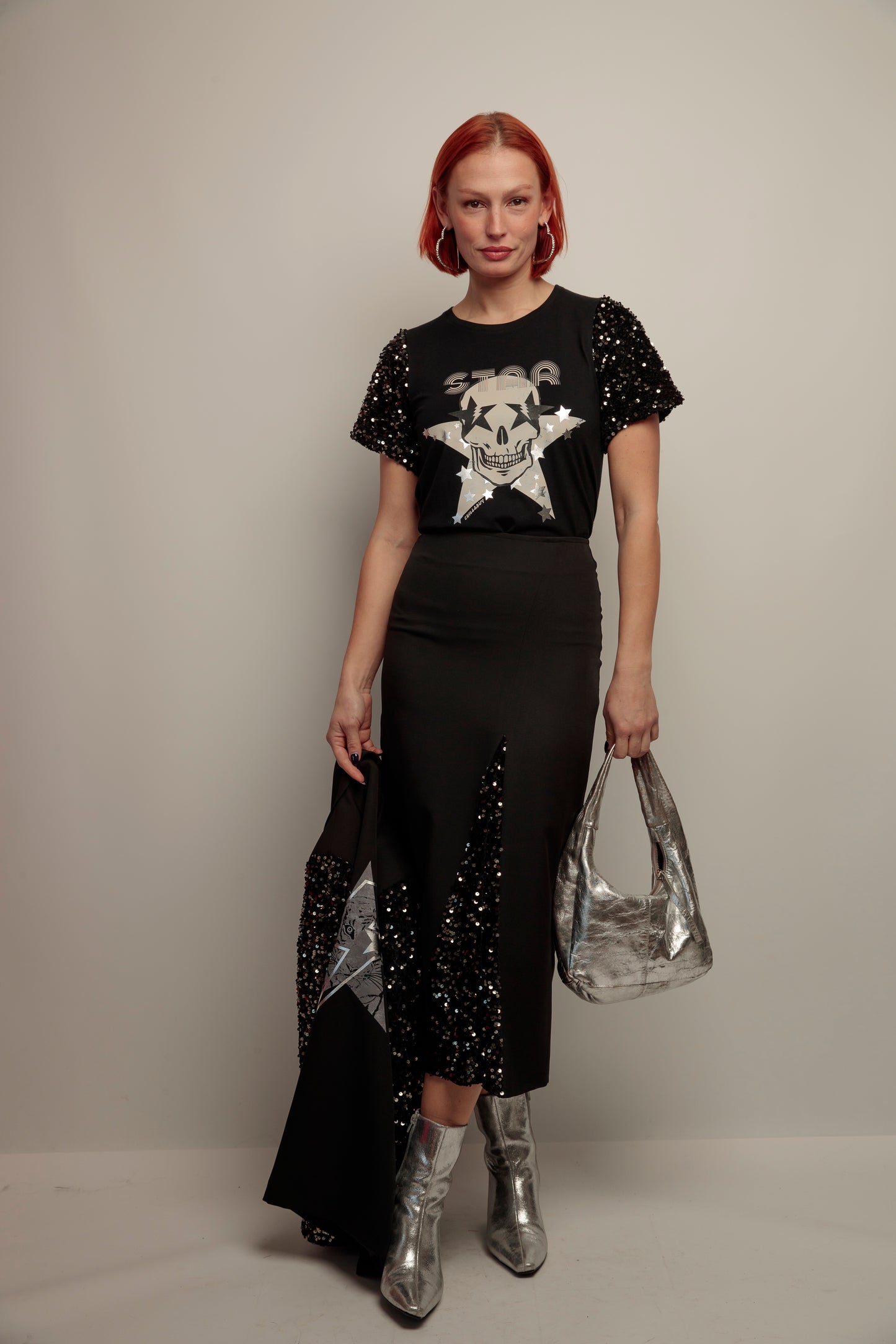 Falda Combinada Lentejuelas